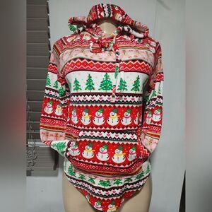 No Boundaries Holiday Snowman and Gingerbread Sweater